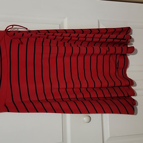 0X Torrid Classic Stripe Red & Navy Dress Faux wrap skater - Picture 4 of 5